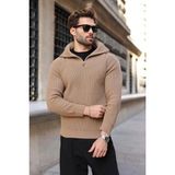 Madmext Vizon Yarım Fermuarlı Balıkçı Yaka Erkek Triko Kazak E7513 - XL
