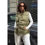 Madmext Yeşil Dik Yaka Astarlı Kadın Şişme Yelek MG2592