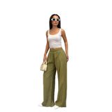 Madmext Yeşil Geniş Paça Kadın Pantolon Mg1982,Yeşil M