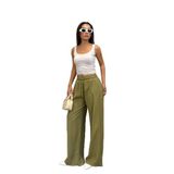 Madmext Yeşil Geniş Paça Kadın Pantolon Mg1982,Yeşil S