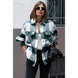 Madmext Yeşil Over Size Oduncu Gömlek MG042