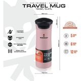Madmugs Travel Mug Termos Bardak 0.47 Lt Rose Quartz - 470 ml - Pembe