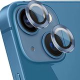 MADNOVA iPhone 11/12/12 Mini için Kamera Koruyucu Alüminyum Alaşım Çerçeveli Tempered Glass iPhone Kamera Lens Koruyucu (MAVİ)