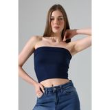 Madonna Yaka Soft Touch Straplez Bluz 21922 Lacivert - XL