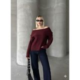 Madonna Yaka Triko Kazak - Bordo - Standart