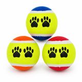 MADPET 6'li Kedi Köpek Eğitim Topu Seti – Pati Baskılı Renkli Tenis Topu Oyuncak, Yumuşak Orta Sert Çiğneme ve Egzersiz Topları, Evcil Hayvan Oyun ve Aktivite Oyuncağı