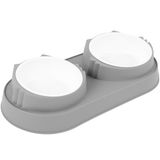 MADPET Çift Hazneli Plastik Mama ve Su Kabı – Gri – Kaymaz Tabanlı, Dayanıklı & Hijyenik – Kedi/Köpek Mama Kabı – Kolay Temizlenebilir (33x17x5 cm)