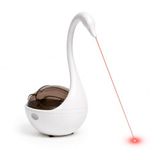 MADPET İnteraktif Kedi Oyuncağı Lazerli Mama Dispenseri Beyaz – Otomatik Hareketli Kedi Oyunu, Lazer Pointer Kedi Oyuncağı, Denge Oyuncak, Ödül Mamaları İçin (Piller Dahil)