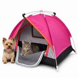 MADPET Katlanabilir Kedi Çadırı - 72 x 50 x 50 cm Taşınabilir Evcil Hayvan Evi - File Pencereli Pop Up Oyun Alanı - İç Mekan Bahçe Balkon Kamp Seyahat Kullanımı - Kolay Kurulum - Pembe