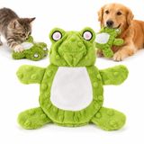 MADPET Kedi Köpek Oyuncağı Sesli Hışırtılı Peluş Kurbağa, Basınca ve Isırınca Ses Çıkaran Kafa, Hışırtılı Gövde, Yumuşak Etkileşimli Evcil Hayvan Oyuncağı, 24 x 17 cm, Yeşil