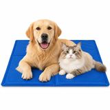 MADPET Kedi ve Köpek Serinletici Matı - 96 x 81 cm Basınçla Etkinleşen Jel Dolgulu Soğutucu Minder - Katlanabilir Taşınabilir Evcil Hayvan Yatağı - Ev Araç Kafes Kulübe Seyahat İçin - Mavi