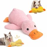 MADPET Köpek Oyuncağı Sesli Peluş Ördek 45 cm – Dayanıklı Isırma ve Çekiştirme Oyuncağı, Diş Temizleyici Dokulu Yumuşak Köpek Oyuncağı, Büyük Irk Köpekler İçin Eğitici Oyuncak – Pembe
