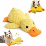 MADPET Köpek Oyuncağı Sesli Peluş Ördek 45 cm – Dayanıklı Isırma ve Çekiştirme Oyuncağı, Diş Temizleyici Dokulu Yumuşak Köpek Oyuncağı, Büyük Irk Köpekler İçin Eğitici Oyuncak – Sarı