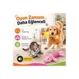 MadPet Peluş Ördek Kedi Köpek Oyuncağı - Isırınca Ses Çıkaran İnteraktif Oyun Arkadaşı - Yumuşak Dokulu Çizgili Tasarım - Yavru ve Yetişkin Evcil Hayvanlar İçin - 25 x 10 x 4 cm
