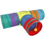 MADPET Renkli Kedi ve Köpek Oyun Tüneli – Katlanabilir T Model – 3 Girişli Tasarım – Dayanıklı Plastik – Eğlenceli Evcil Hayvan Oyuncağı – 60x80x30 cm