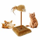 MADPET Sesli Oyuncaklı Kedi Tırmalama Tahtası – Fareli ve Zilli Kedi Oyuncağı, Sağlam Tırnak Törpüleme Direği, Kediler İçin Oyun Alanı, Dayanıklı Tabanlı, Ev İçi Kullanıma Uygun