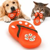 MADPET Sesli Parmak Arası Terlik Tasarımlı Köpek ve Kedi Oyuncağı - Çiğneme, Isırma, Diş Kaşıma, Günlük Oyun, Eğitim ve Ev İçi Aktivite İçin Hafif Kauçuk, Taşınabilir, Sesli Tasarım (TURUNCU)