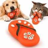 MADPET Sesli Parmak Arası Terlik Tasarımlı Köpek ve Kedi Oyuncağı - Çiğneme, Isırma, Diş Kaşıma, Günlük Oyun, Eğitim ve Ev İçi Aktivite İçin Hafif Kauçuk, Taşınabilir, Sesli Tasarım (TURUNCU)