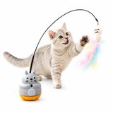 MADPET Yapışkanlı Kedi Oyun Oltası – 360° Dönen Hareketli Gövdeli, Tüylü Peluş Uçlu İnteraktif Kedi Oyuncağı, Esnek Çubuklu Sabitlenebilir Egzersiz ve Av Oyuncağı