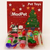 MADPET Yılbaşı Temalı Kedi Oyuncak Seti 24 Parça – Zilli ve Hışırtılı Toplar, İpli Fareler, Peluş ve Plastik Oyuncaklar – Noel Konsept Büyük Kedi Oyun Seti
