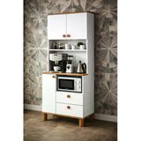 Madrid Kahve Köşesi + Çok Amaçlı Raflı Kapaklı Dolap - 80Cm Vitrin