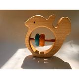 Madwood Toys Doğal Ahşap Sincap Çıngırak – El Yapımı, Montessori Uyumlu Bebek Oyuncağı