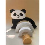 Madwood Toys Doğal Organik Ahşap Montessori Oyuncak Panda, Bebek Çocuk Odası Dekor Hediye Fotoğraf Çekim