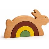 Madwoodtoys Doğal Organik Ahşap Montessori Oyuncak Tavşan - Bebek Çocuk Odası Dekor Hediye Fotoğraf Çekim - Naturel Ahşap