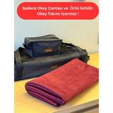 Mady Aksesuar Okey Takım Çantası Antrasit ve Oyun Masa Örtüsü 2 Si Birlikte Takım