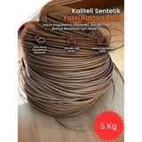 Mady Aksesuar Premium Sentetik Rattan Şerit - Bahçe Mobilyası Örme ve Tamir Ipi - 5 Kg, 8.3mm Açık Kahverengi - 18 Kapiçino
