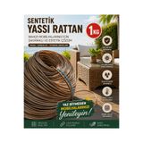 Mady Aksesuar Sentetik Yassı Rattan - Bahçe Mobilyası Örme ve Tamir İpi - 1 Kg, 8.3mm Açık Kahverengi
