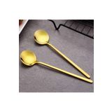 MADYMARK Gold Çay Kaşığı 6'lı Kahve Dondurma Tatlı Pasta Şeker Kaşık Set