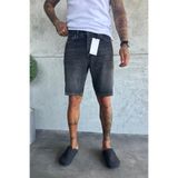 MADZEYMODA Denim Kumaş Siyah Erkek Jean Kot Şort KE-814