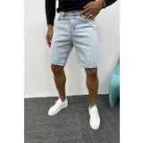 MADZEYMODA Erkek Buz Mavi Jean Kot Şort