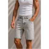 MADZEYMODA Erkek Gri Denim Jean Kot Şort