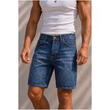MADZEYMODA Erkek Koyu Mavi Denim Jean Kot Şort KE-1192