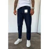 MADZEYMODA Lacivert Denim Kumaş Boyfriend Kalıp Erkek Jean Kot Pantolon KE-812