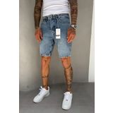 MADZEYMODA Mavi Denim Kumaş Erkek Jean Kot Şort Mz484