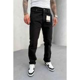 MADZEYMODA Siyah Denim Kumaş Regular Kalıp Likralı Erkek Jean Kot Pantolon KE-759