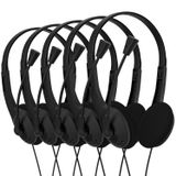 Maeline Mikrofonlu Stereo Kulaklık, Kulak Üstü Kablolu Kulaklık, Ofis, Toplantılar, PC, Dizüstü Bilgisayar, Çağrı Merkezi Skype için Mikrofonlu 3,5 mm Jack Stereo Bilgisayar Kulaklığı - 5'li Paket -