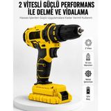 Maesko Matkap Seti 24 Parça Çift Bataryalı Darbeli LED Işıklı Vidalama - Belirtilmemiş