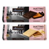 Maestro Massimo Bisküvili Çikolata 102 gr Bitter ve Beyaz Çikolatalı 2 Li Karma Paket