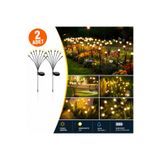 maetheus 2'li Güneş Enerjili 70 cm Firefly Bahçe Lambası 8 LED Aydınlatma Dekoratif Solar Dış Mekan Balkon Yü