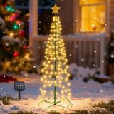 Maetheus Güneş Enerjili LED Noel Yılbaşı Ağacı Bahçe Solar Balkon Teras Aydınlatması 68 cm 8 Modlu Sıcak Beyaz - Sarı ışık