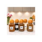 mafa home 5'li Ahşap Top Kapaklı Cam Kahve Çay Hazır Kahve Şeker Türk kahvesi Saklama Kavanozu Seti 800 Ml
