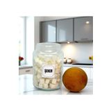 mafa home Ahşap Top Kapaklı Cam Saklama Kavanozu 800 Ml Şeker Etiketi Hediyeli
