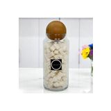 mafa home Ahşap Top Kapaklı Cam Şeker Saklama Kavanozu 1400 Ml Etiketi Hediyeli