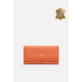Mafi Ram %100 Hakiki Deri Kadın Günlük Kullanım İçin Minimalist Stil Portföy Cüzdan - Kırmızı