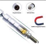 Mafsallı 14mm Buji Lokması 12 Köşe Mıknatıslı 3/8