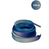 Mag Shoes Care Mor - Mavi - Beyaz Geçişli Ütülü Spor Ayakkabı Bağcığı. 120cm. 1 Çift. 2 Adet.